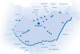 Mapa de los centros de diálisis NephroCare en  Hungría